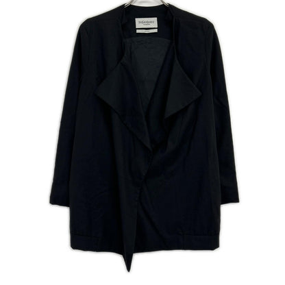 YvesSaintLaurent イヴサンローラン 06年製 168424 ブラック 前フック ノーカラー コート コート