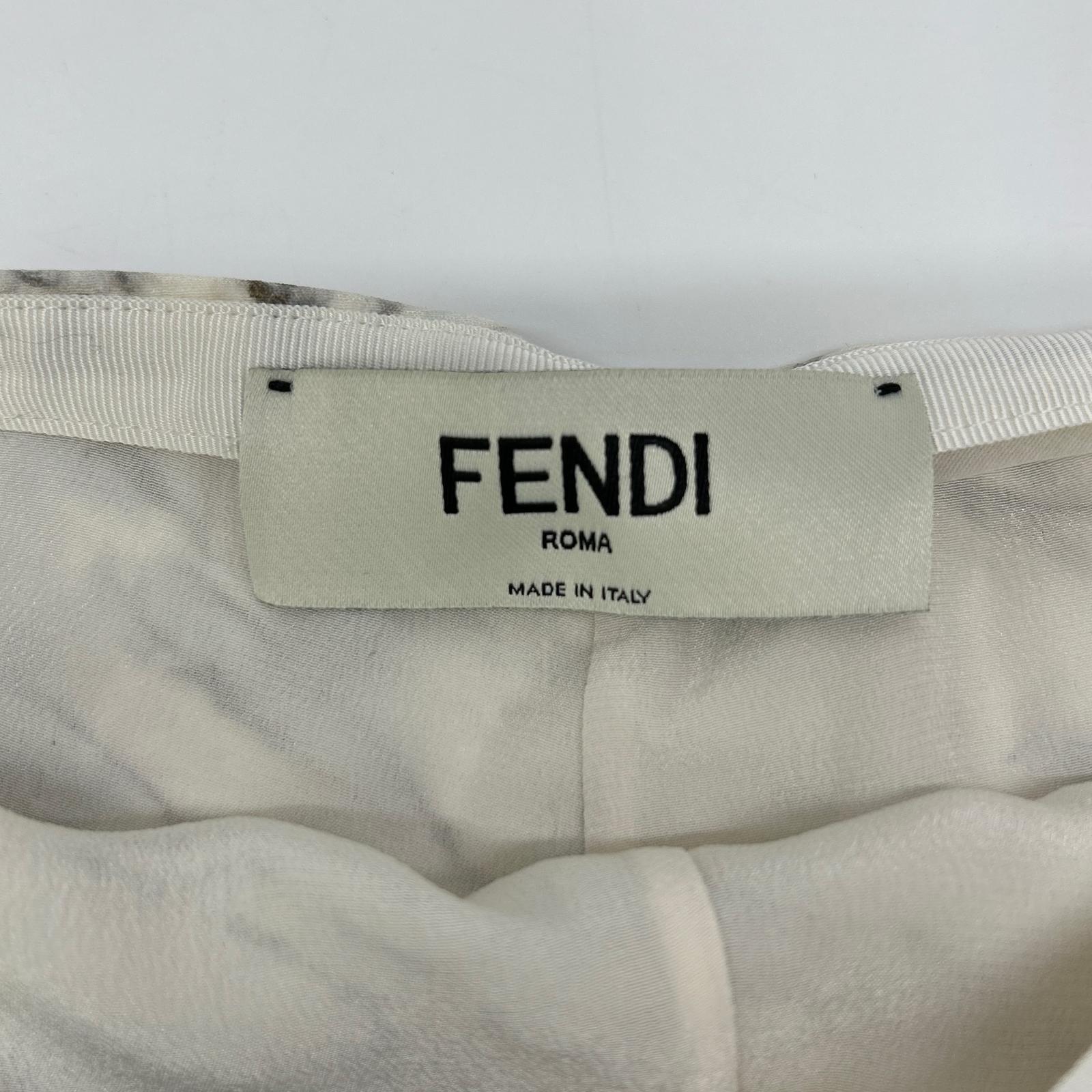 FENDI フェンディ 21年製 FQ7226 ロゴ シルク フレアスカート スカート