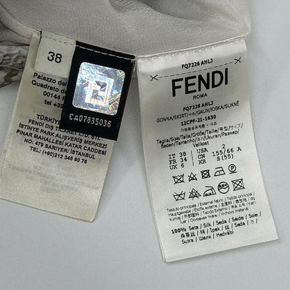 FENDI フェンディ 21年製 FQ7226 ロゴ シルク フレアスカート スカート