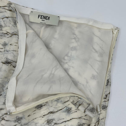 FENDI フェンディ 21年製 FQ7226 ロゴ シルク フレアスカート スカート