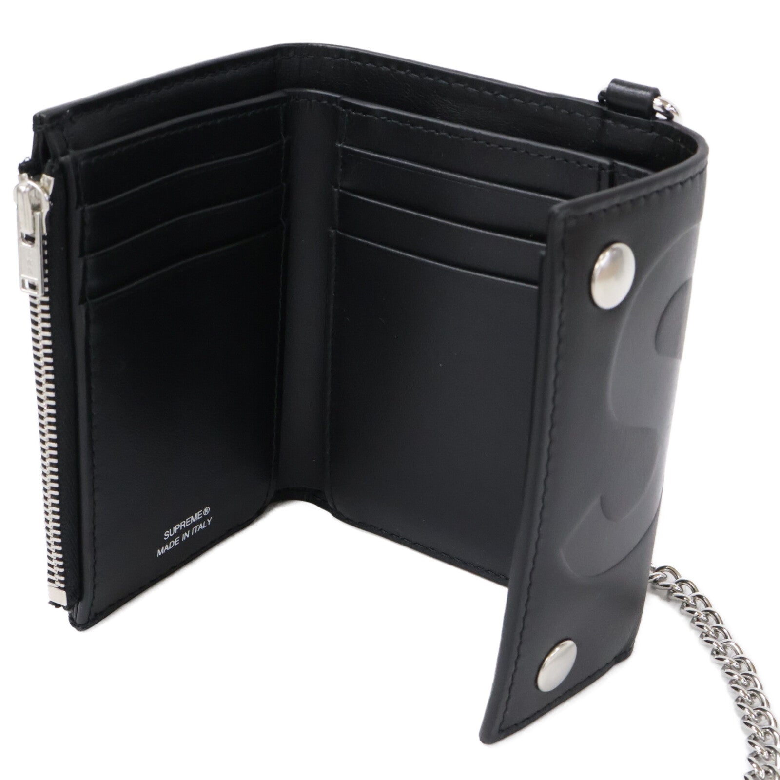 Supreme シュプリーム 【新品同様】SS26 Leather Chain Wallet レザーチェーンウォレット 二つ折り財布（小銭入れあり）
