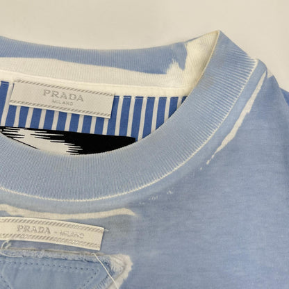 PRADA プラダ UJB489 トライアングルロゴ アメリカンコミックプリント ブルー Tシャツ トップス