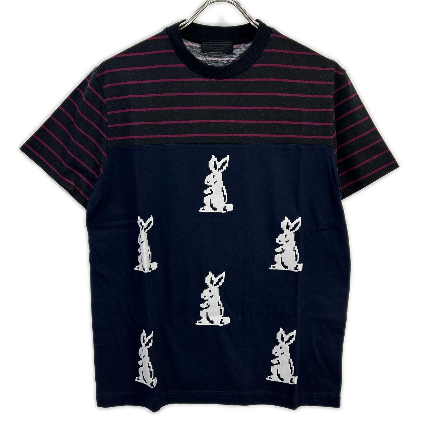 PRADA プラダ UJN330 バニーデジタルプリント トライアングルロゴ クルーネックTシャツ トップス