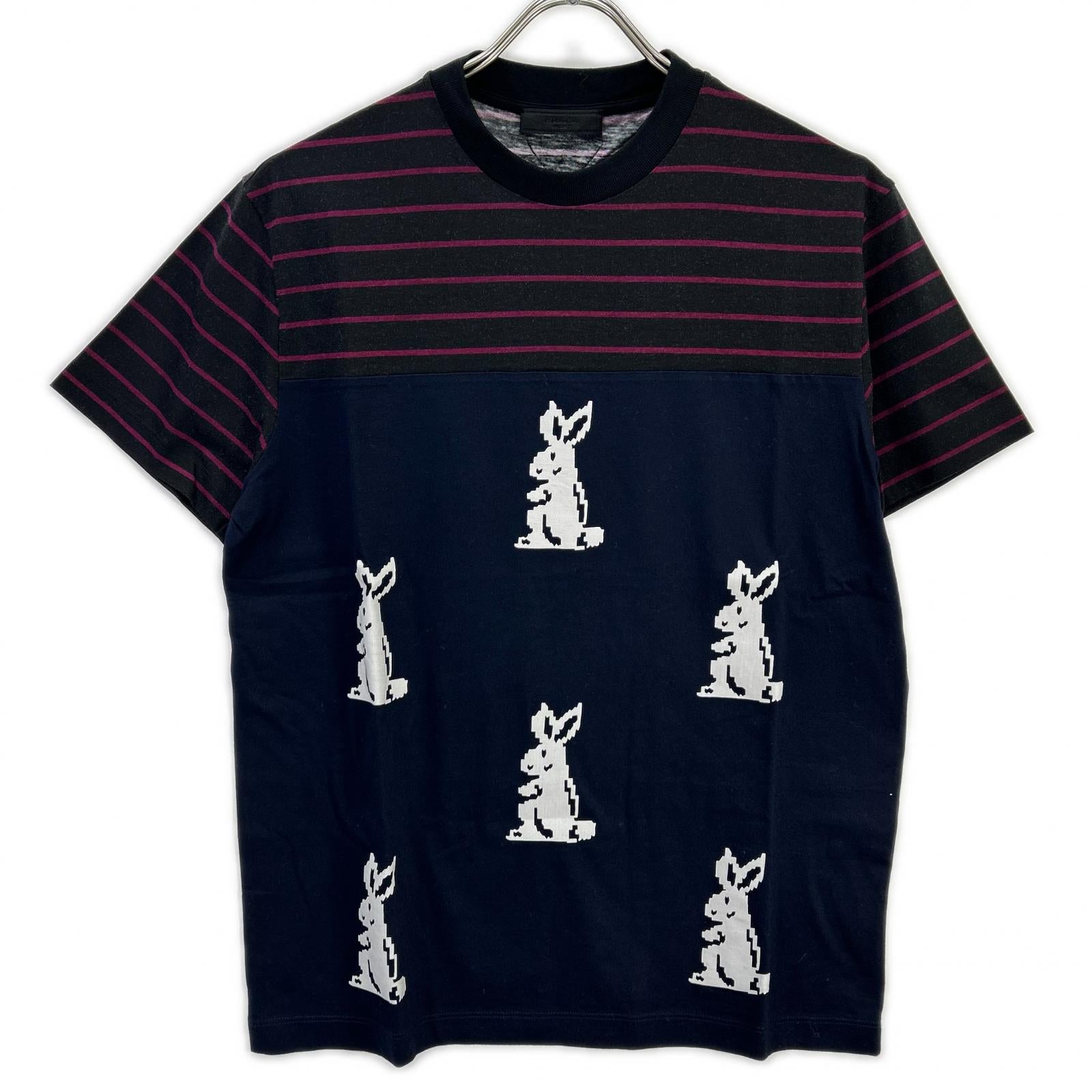 PRADA プラダ UJN330 バニーデジタルプリント トライアングルロゴ クルーネックTシャツ トップス