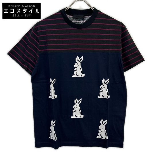 PRADA プラダ UJN330 バニーデジタルプリント トライアングルロゴ クルーネックTシャツ トップス