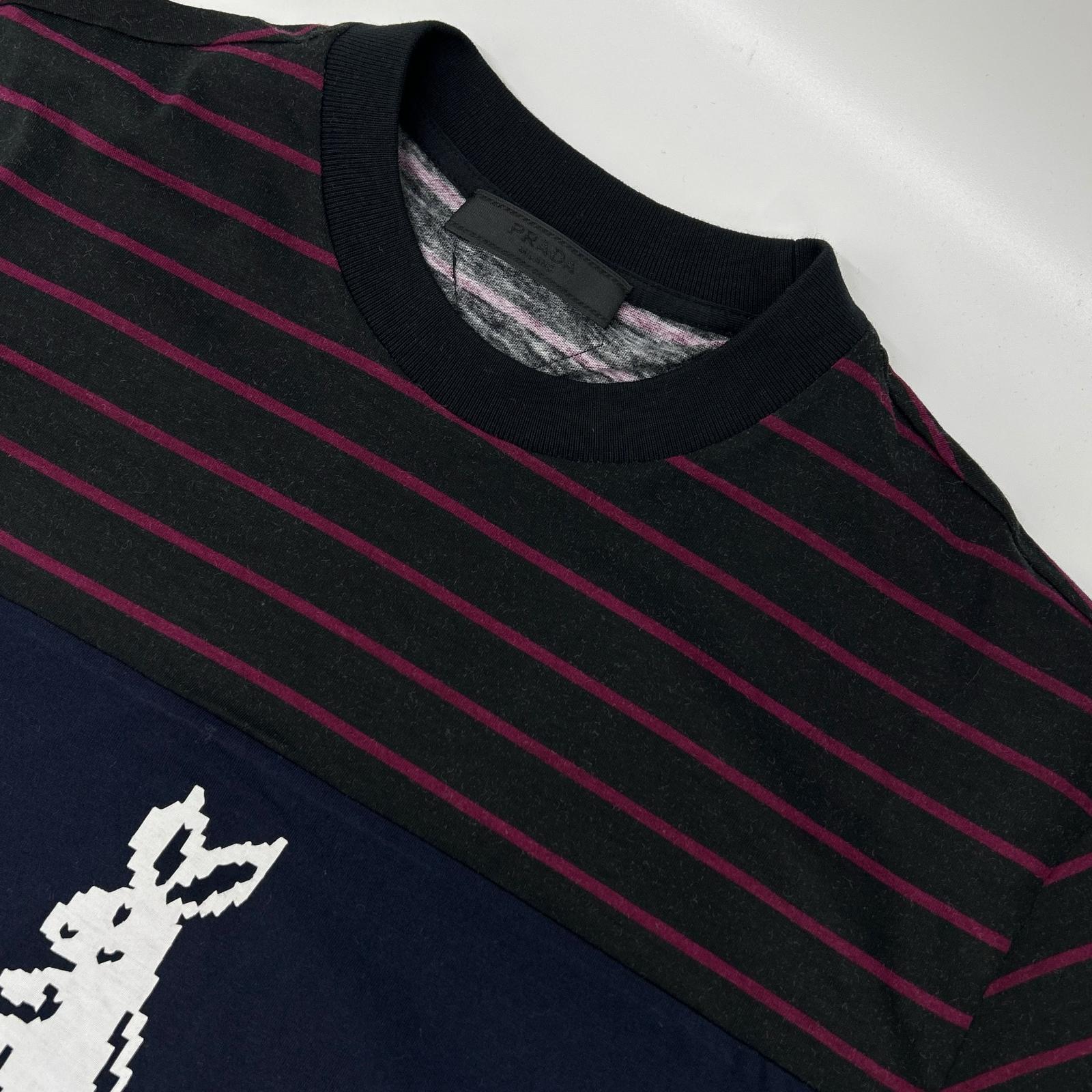 PRADA プラダ UJN330 バニーデジタルプリント トライアングルロゴ クルーネックTシャツ トップス
