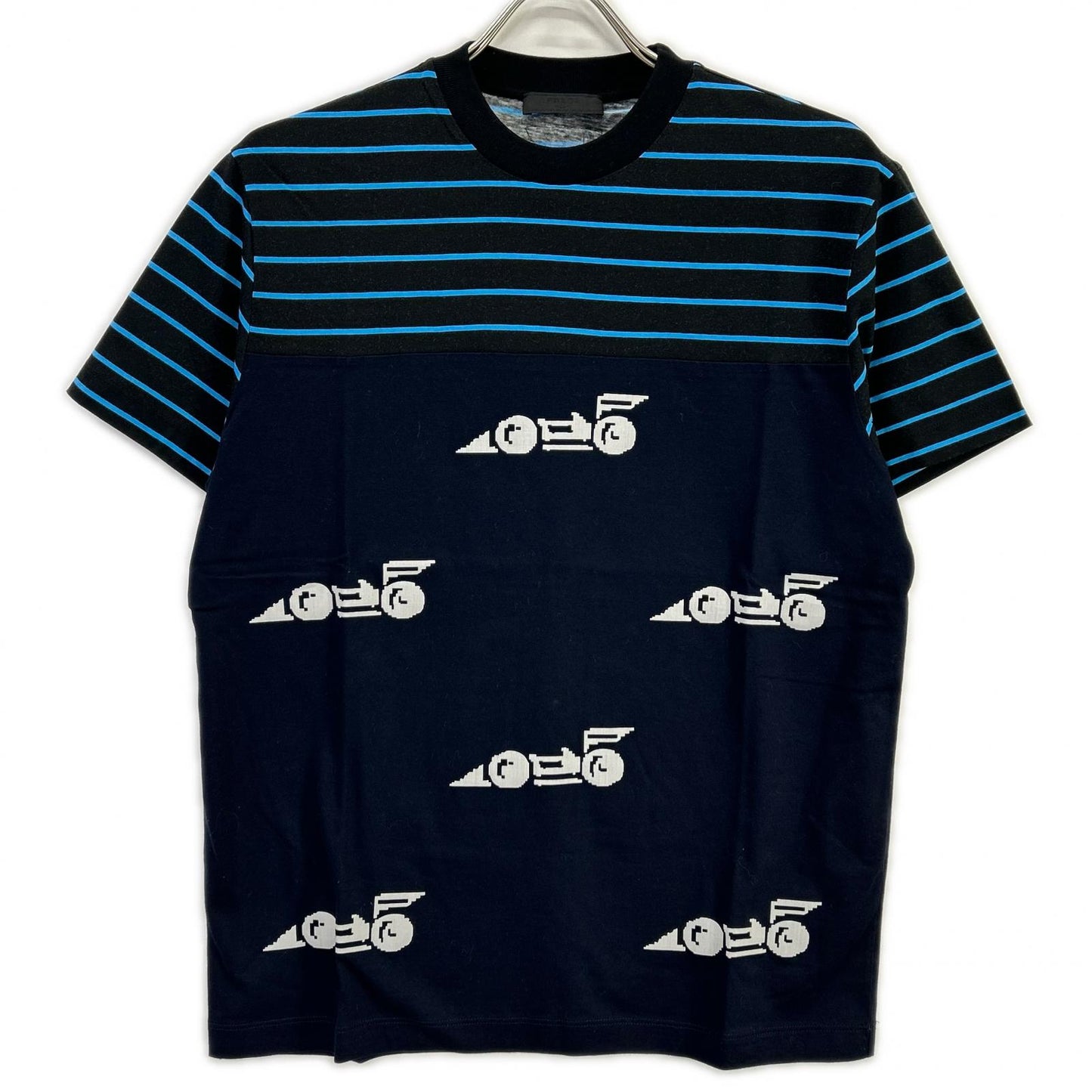 PRADA プラダ UJN330 レーシングデジタルプリント トライアングルロゴ クルーネックTシャツ トップス