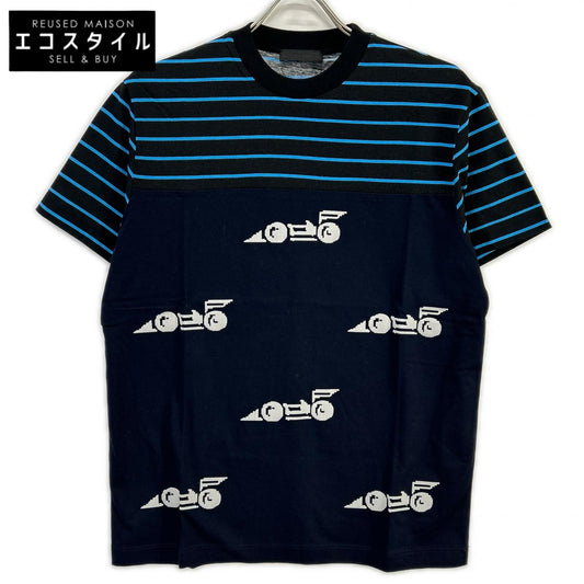 PRADA プラダ UJN330 レーシングデジタルプリント トライアングルロゴ クルーネックTシャツ トップス