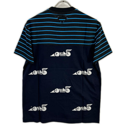 PRADA プラダ UJN330 レーシングデジタルプリント トライアングルロゴ クルーネックTシャツ トップス