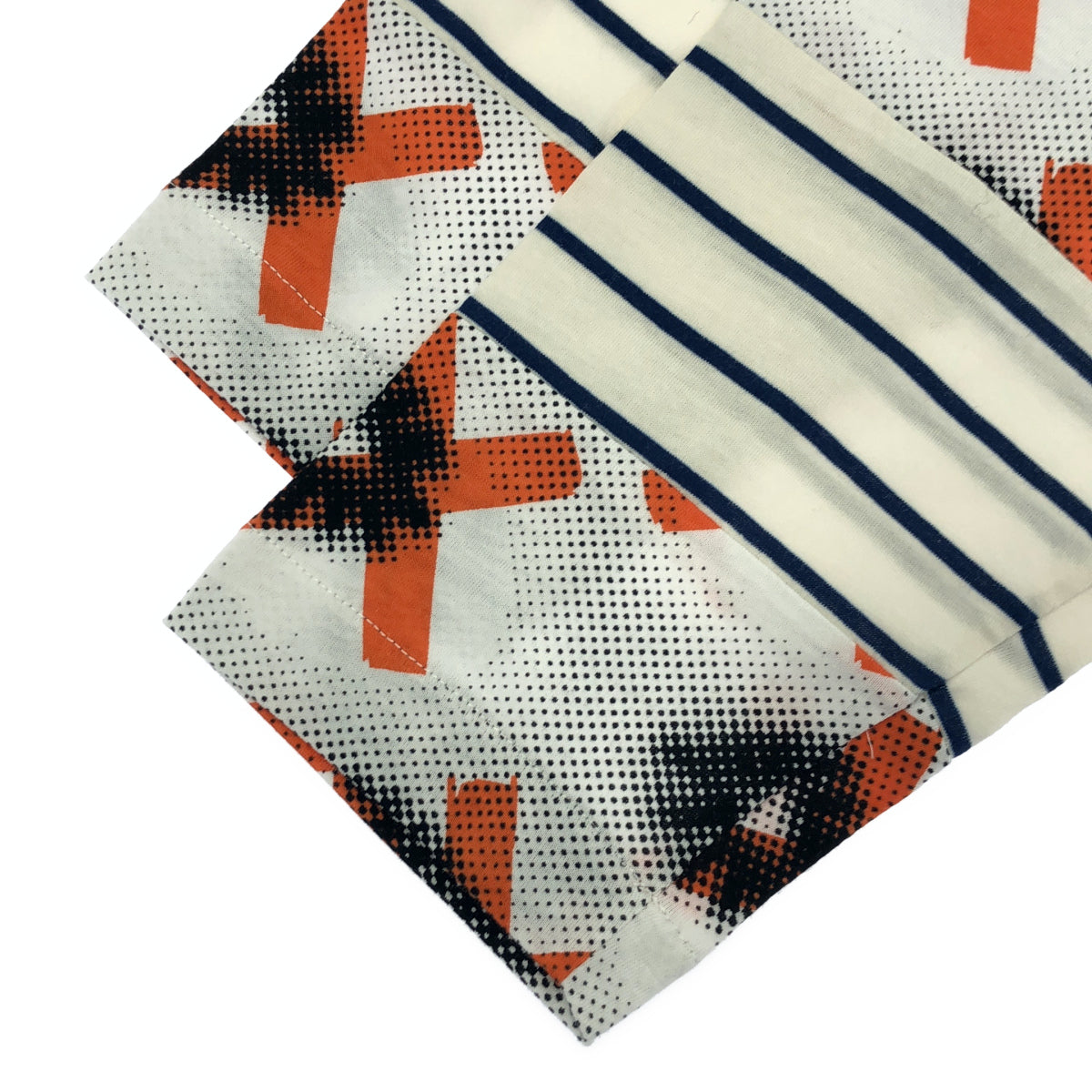 PRADA プラダ UJL935 Mixed-Material Multicolor Triangle Logo Cutsew Tops