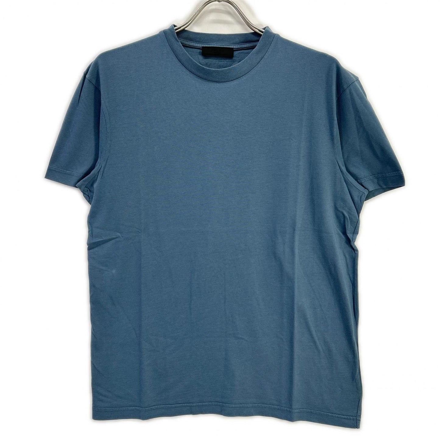 PRADA プラダ UJM572 ブルー トライアングルロゴ クルーネックTシャツ トップス
