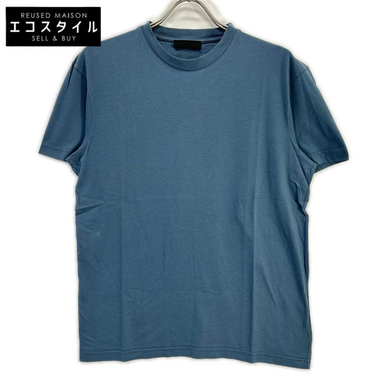 PRADA プラダ UJM572 ブルー トライアングルロゴ クルーネックTシャツ トップス