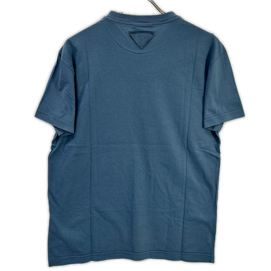 PRADA プラダ UJM572 ブルー トライアングルロゴ クルーネックTシャツ トップス