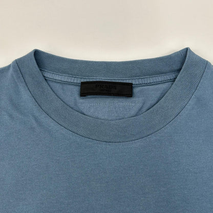 PRADA プラダ UJM572 ブルー トライアングルロゴ クルーネックTシャツ トップス