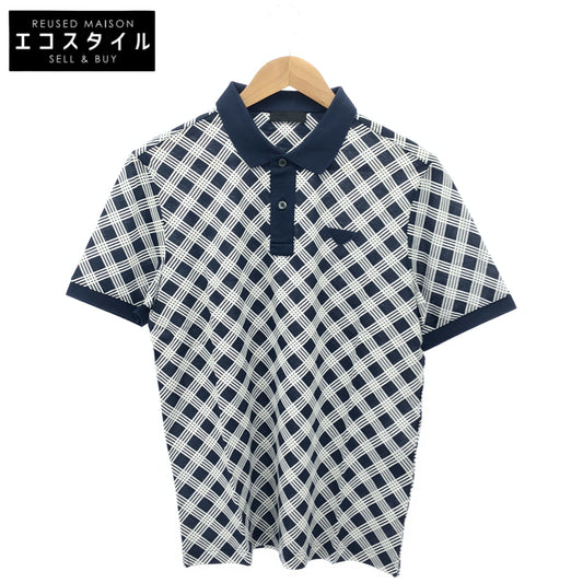 PRADA プラダ UJM730 Checkered Design Triangle Logo Polo Shirt Tops