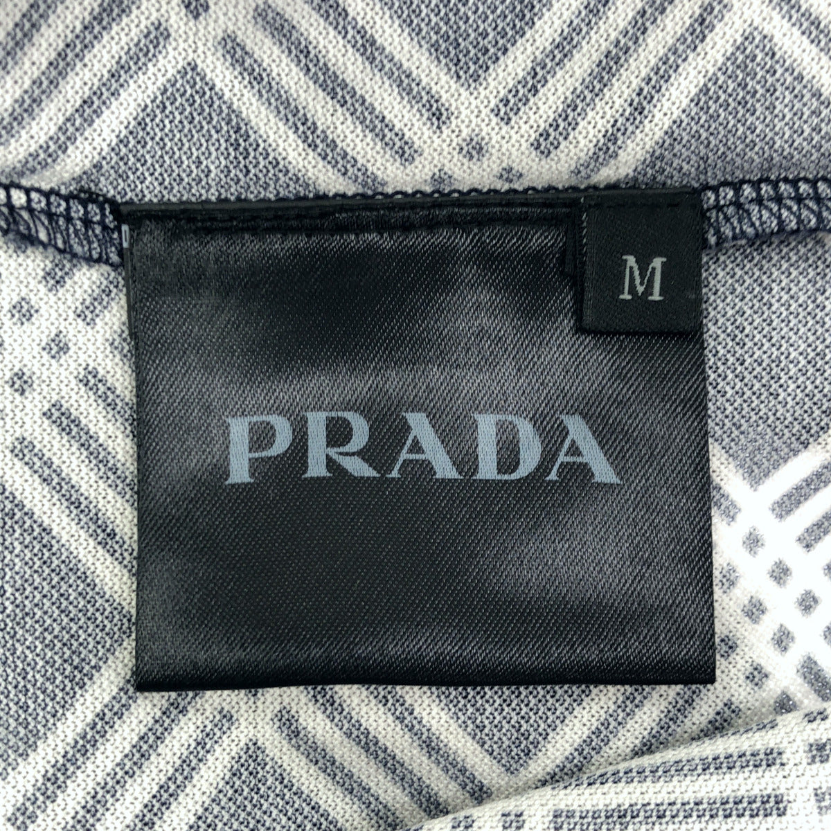PRADA プラダ UJM730 格子デザイン トライアングルロゴ ポロシャツ トップス