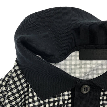 PRADA プラダ UJM730 ブラックホワイト ギンガムチェック トライアングルロゴ ポロシャツ トップス