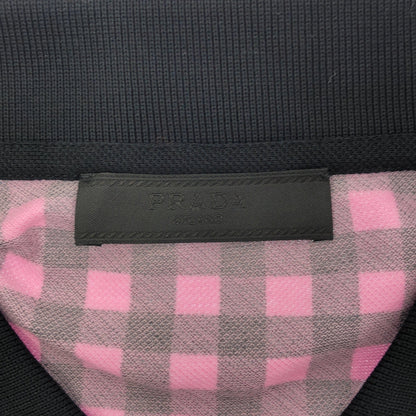 PRADA プラダ UJM730 ピンク ギンガムチェック トライアングルロゴ ポロシャツ トップス