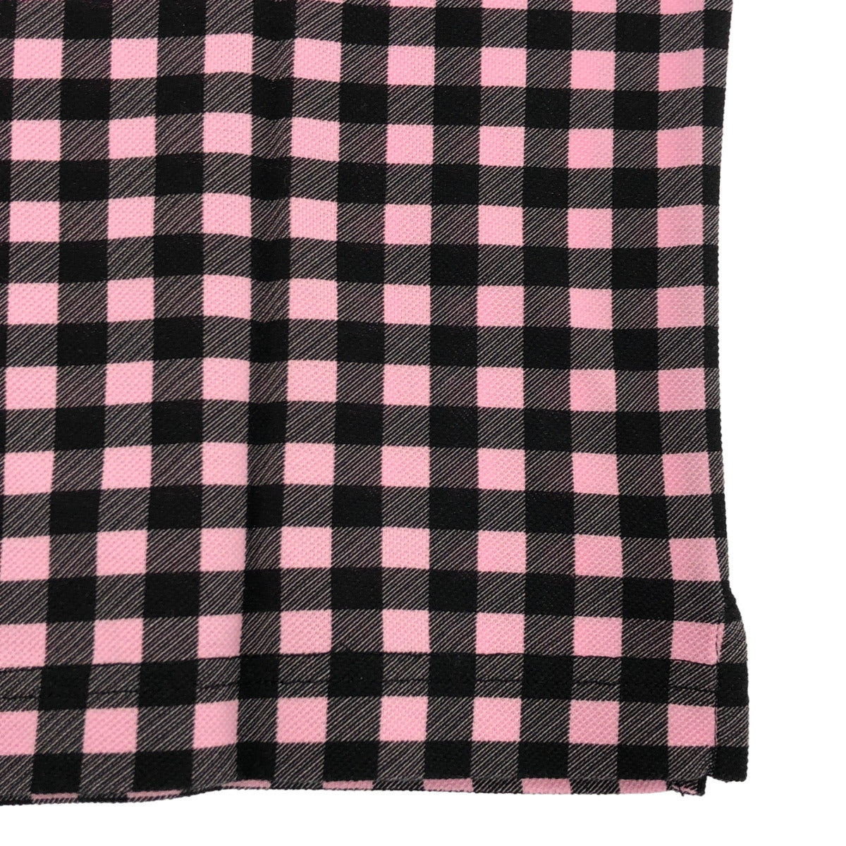 PRADA プラダ UJM730 ピンク ギンガムチェック トライアングルロゴ ポロシャツ トップス