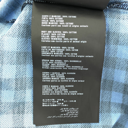 PRADA プラダ UJM730 ブルー ギンガムチェック トライアングルロゴ ポロシャツ トップス