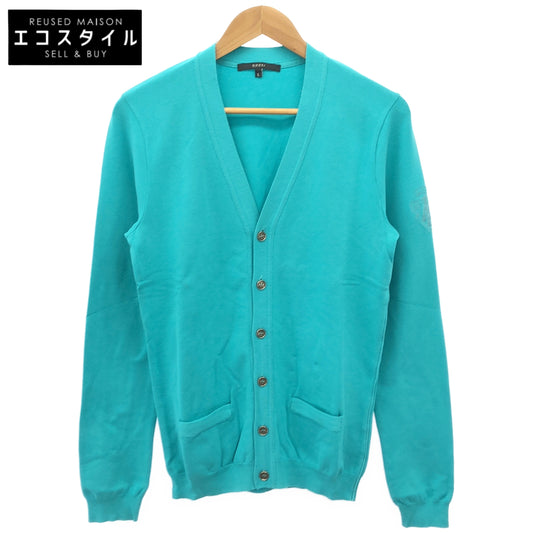 GUCCI グッチ 216268 ブルー クレストロゴ コットンニットカーディガン トップス