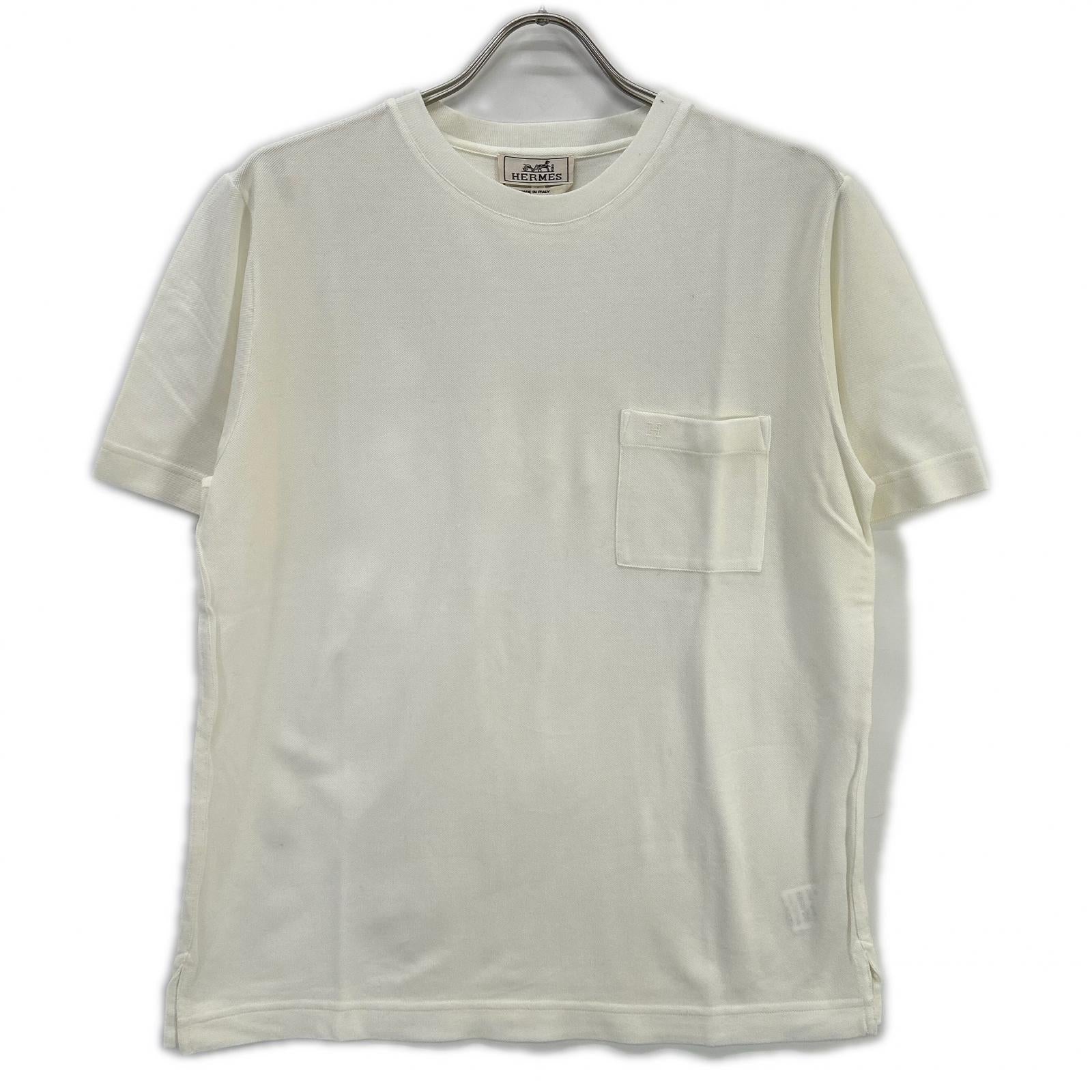 HERMES エルメス sh093 H刺繍 ポケット カノコTシャツ トップス
