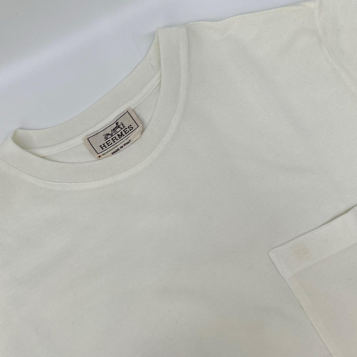 HERMES エルメス sh093 H刺繍 ポケット カノコTシャツ トップス
