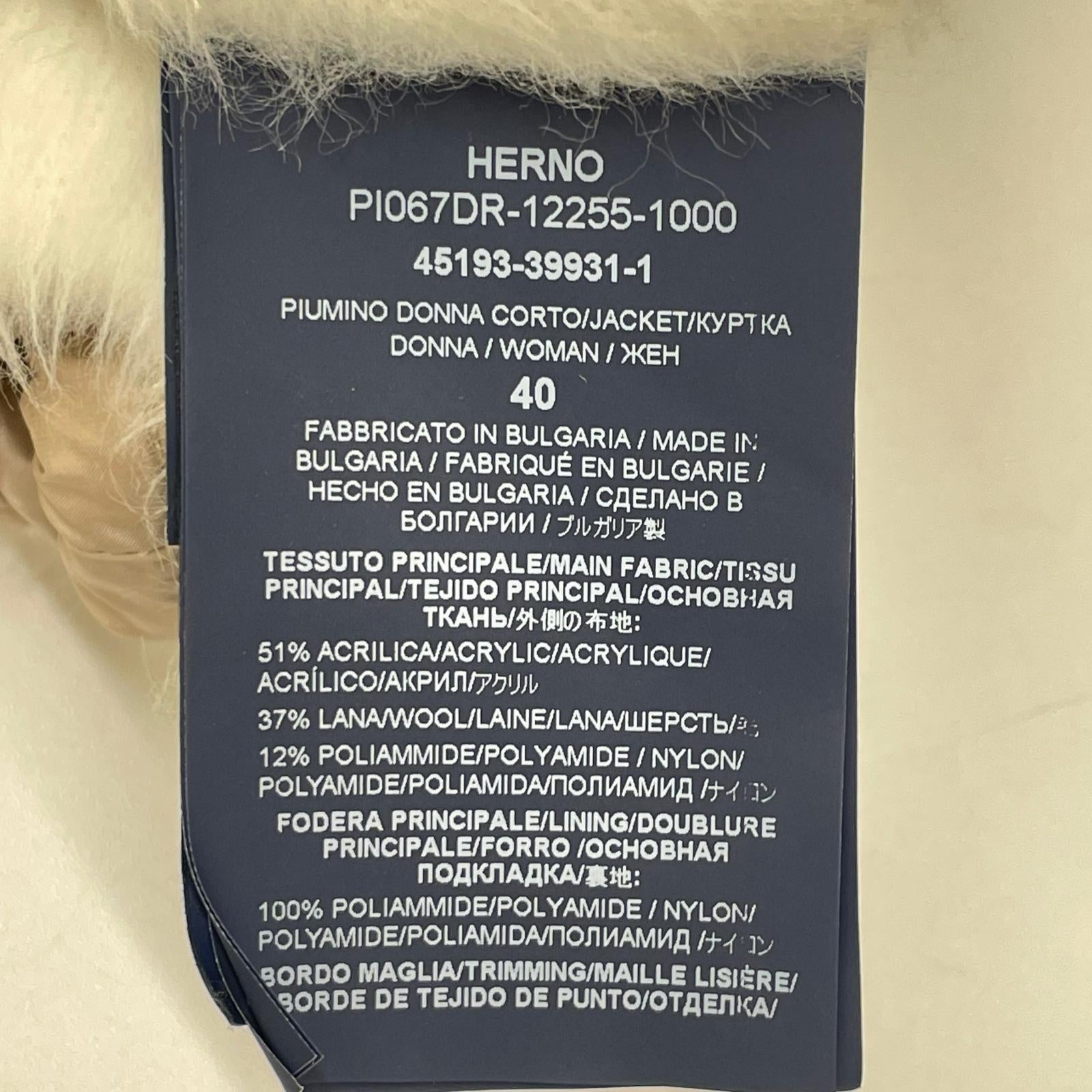 HERNO ヘルノ PI067DR ホワイト Resort エコファー ダウンジャケット ジャケット