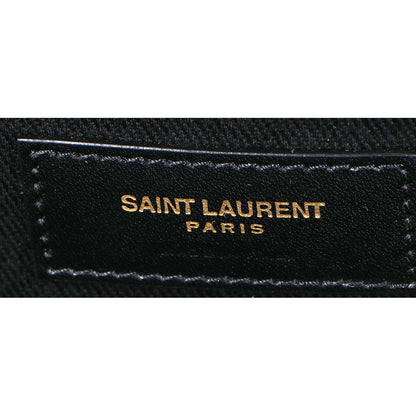 SAINT LAURENT PARIS サンローランパリ 新品同様 780096 24年製 リヴ・ゴーシュ カバ ロゴ刺繍 キャンバス トートバッグ