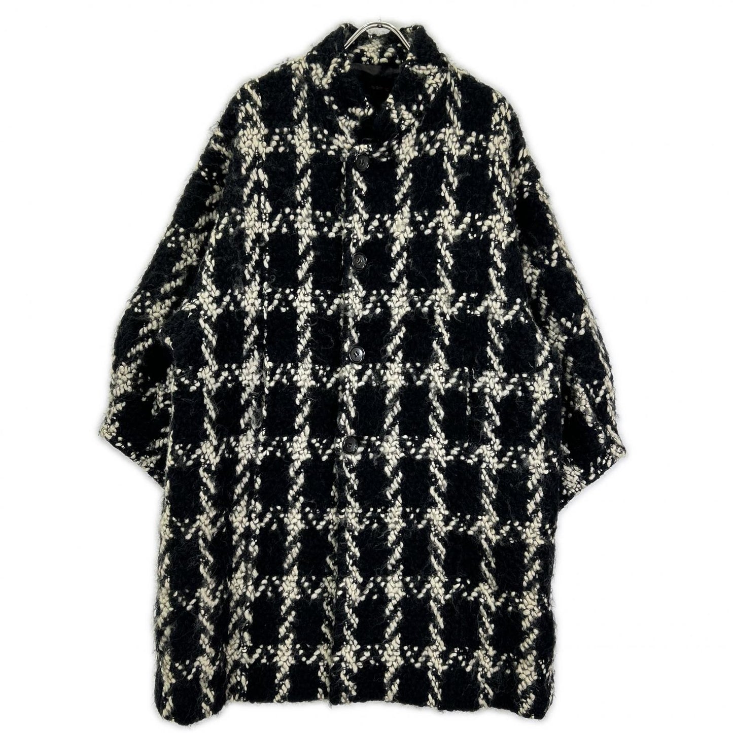 COMMEdesGARCONS コムデギャルソン 80s GC-050220 ブラック ハウンドトゥース ウール オーバーコート コート