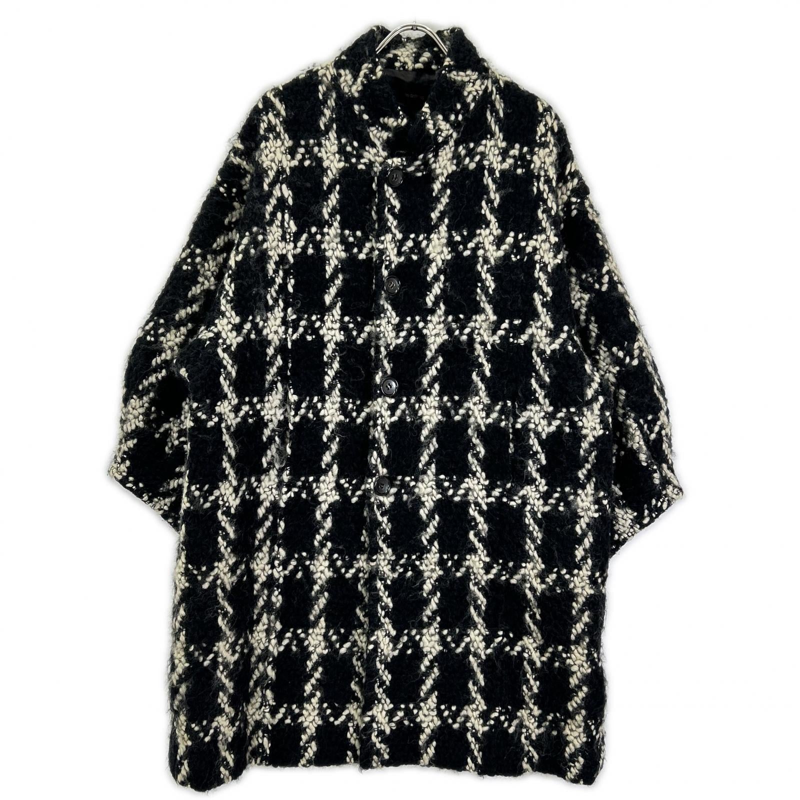 COMMEdesGARCONS コムデギャルソン 80s GC-050220 ブラック ハウンドトゥース ウール オーバーコート コート