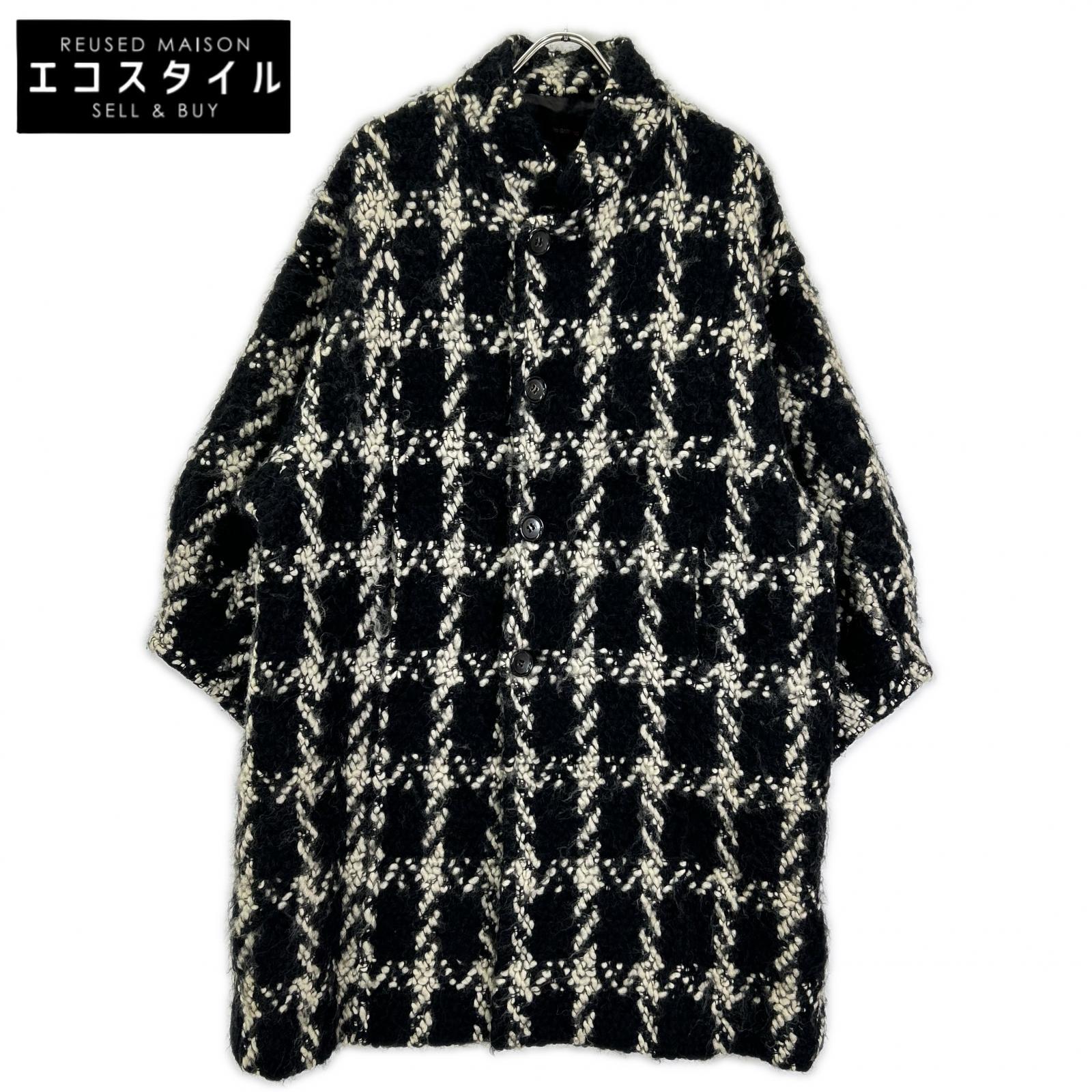 COMMEdesGARCONS コムデギャルソン 80s GC-050220 ブラック ハウンドトゥース ウール オーバーコート コート