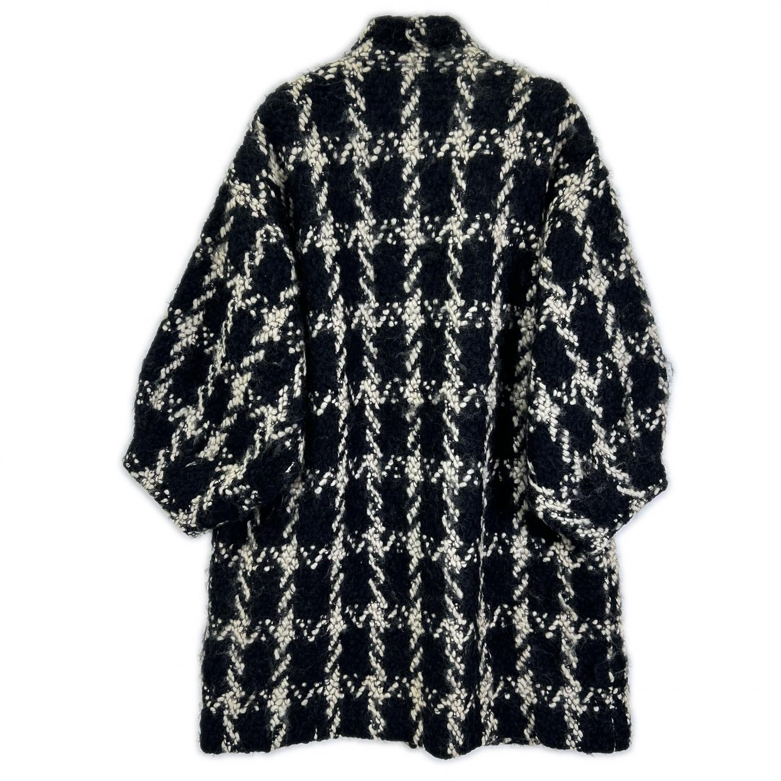 COMMEdesGARCONS コムデギャルソン 80s GC-050220 ブラック ハウンドトゥース ウール オーバーコート コート