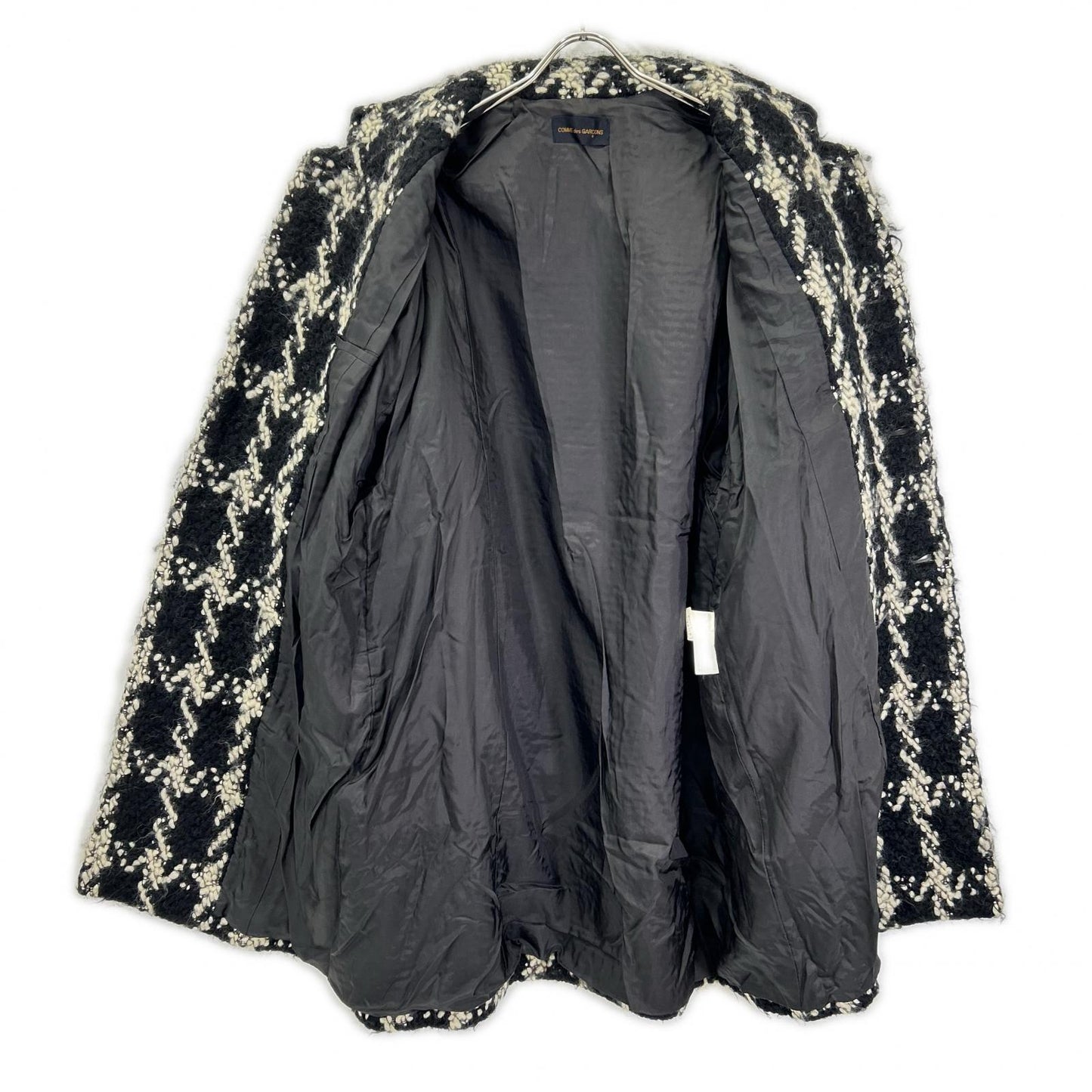 COMMEdesGARCONS コムデギャルソン 80s GC-050220 ブラック ハウンドトゥース ウール オーバーコート コート
