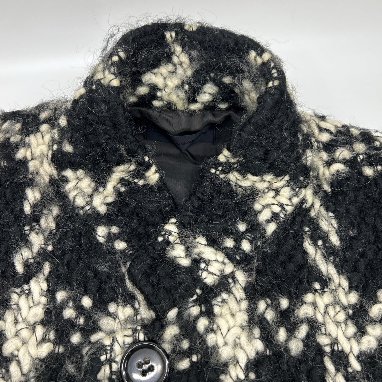 COMMEdesGARCONS コムデギャルソン 80s GC-050220 ブラック ハウンドトゥース ウール オーバーコート コート