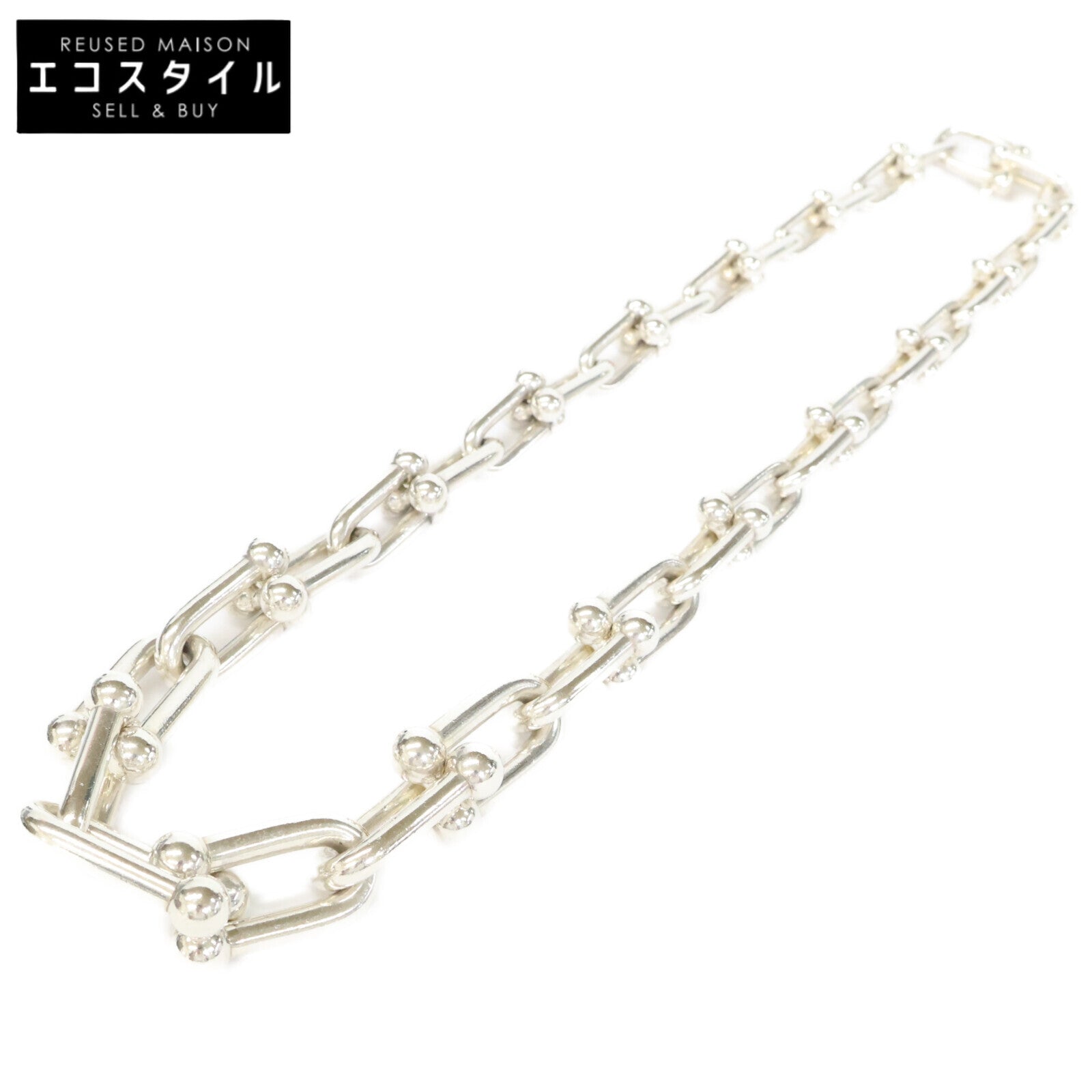 TIFFANY&Co. ティファニー AG925 96.8g ハードウェア グラジュエイテッド リンク ネックレス ネックレス