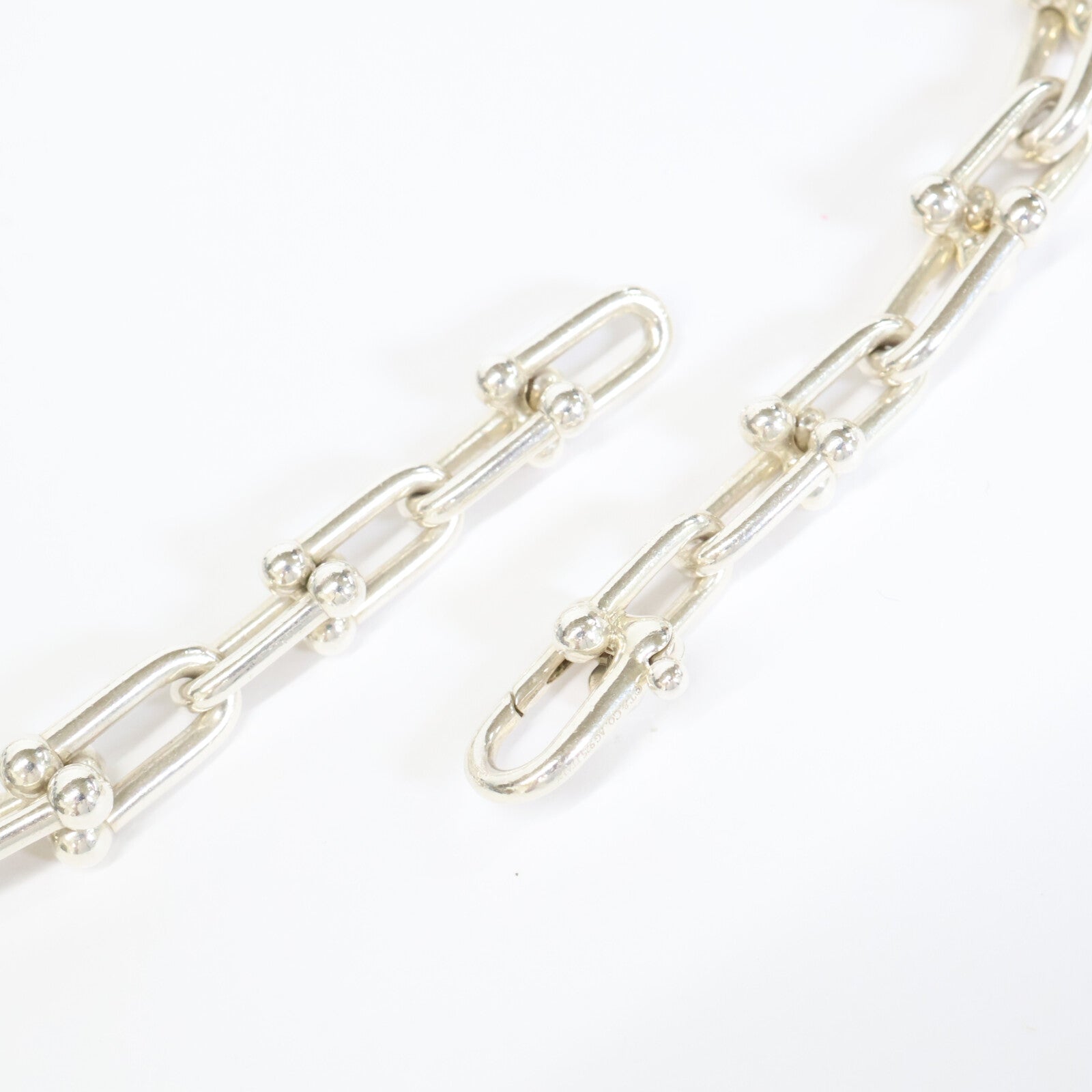 TIFFANY&Co. ティファニー AG925 96.8g ハードウェア グラジュエイテッド リンク ネックレス ネックレス