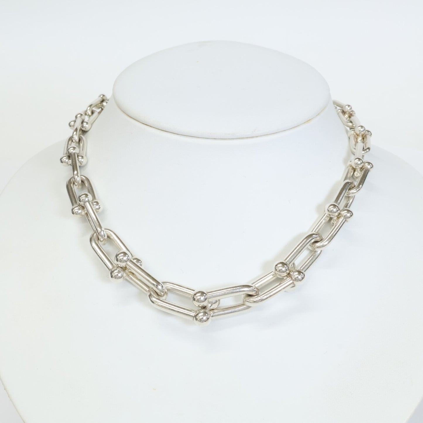 TIFFANY&Co. ティファニー AG925 96.8g ハードウェア グラジュエイテッド リンク ネックレス ネックレス