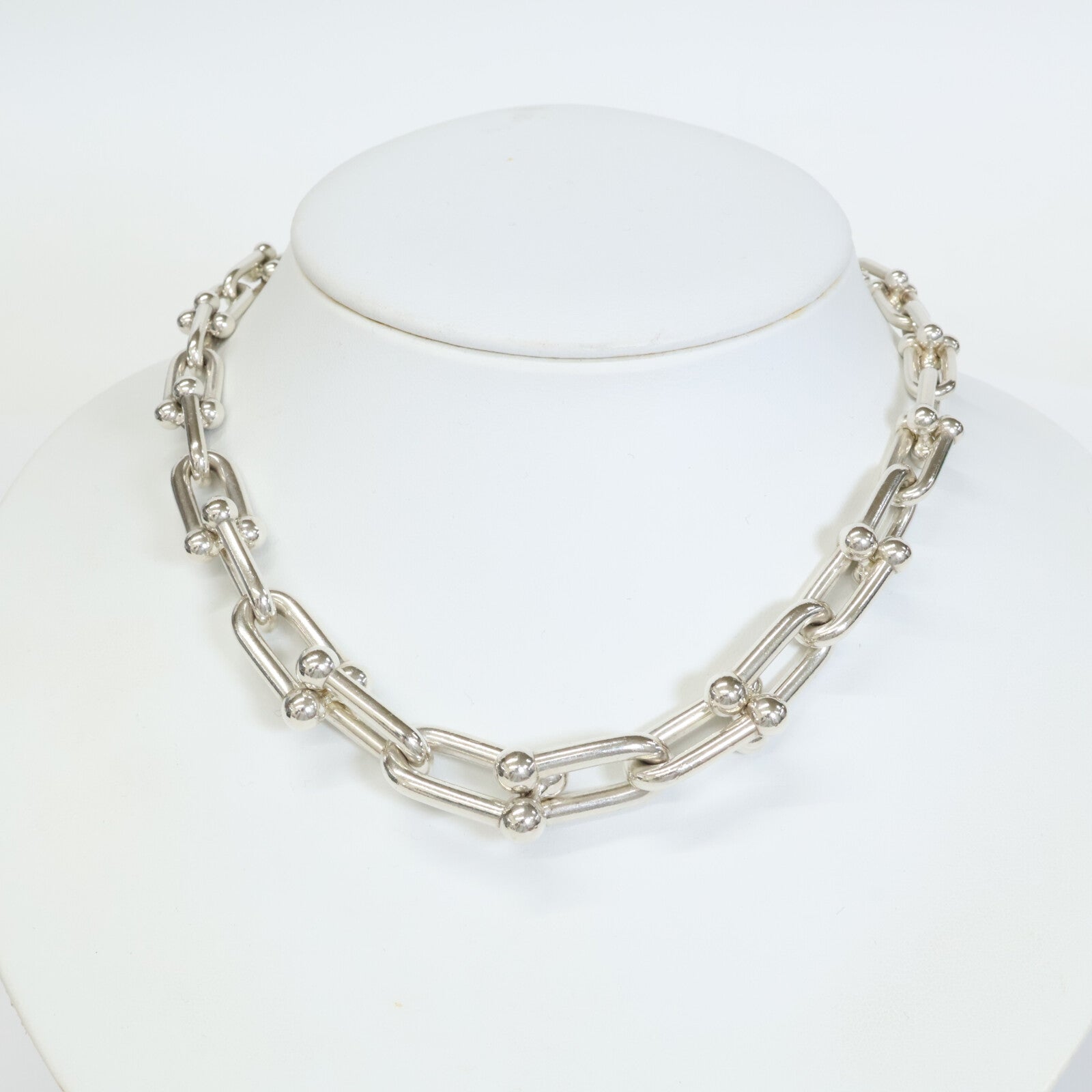 TIFFANY&Co. ティファニー AG925 96.8g ハードウェア グラジュエイテッド リンク ネックレス ネックレス