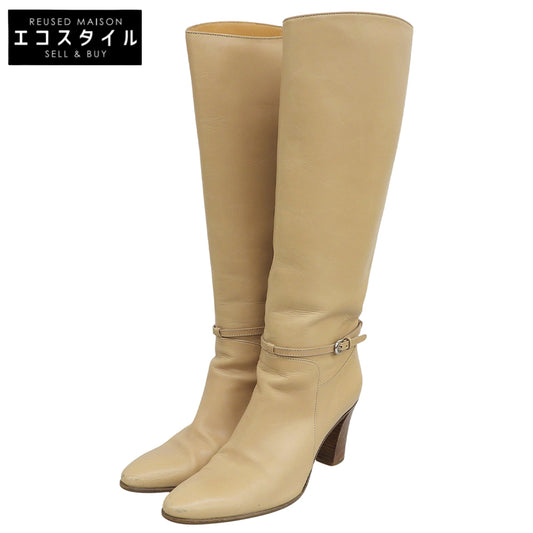 TANINO CRISCI タニノクリスチー シングルストラップベルト ロングブーツ シューズ レディース ベージュ 36 1/2 シューズ