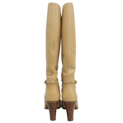 TANINO CRISCI タニノクリスチー シングルストラップベルト ロングブーツ シューズ レディース ベージュ 36 1/2 シューズ