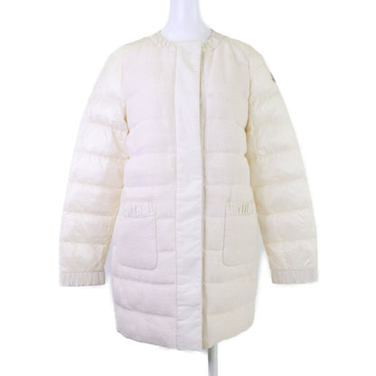 MONCLER モンクレール VEULETTES ツイード切替 ノーカラーダウン コート