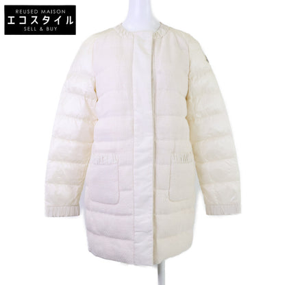 MONCLER モンクレール VEULETTES ツイード切替 ノーカラーダウン コート