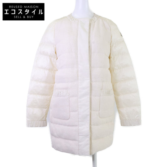 MONCLER モンクレール VEULETTES ツイード切替 ノーカラーダウン コート