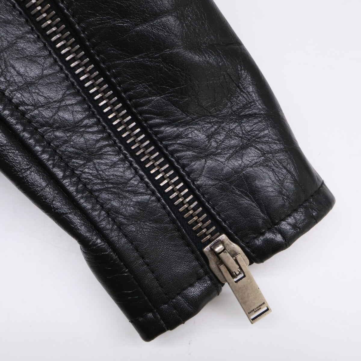 SAINT LAURENT PARIS サンローランパリ 【美品/国内正規】560912 Y5RD2 カーフスキン モーターサイクルジャケット/ダブルライダースジャケット ジャケット