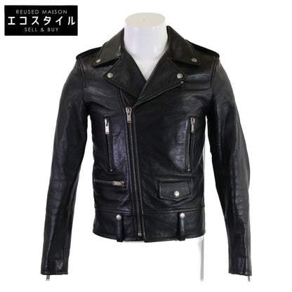SAINT LAURENT PARIS サンローランパリ 【美品/国内正規】560912 Y5RD2 カーフスキン モーターサイクルジャケット/ダブルライダースジャケット ジャケット