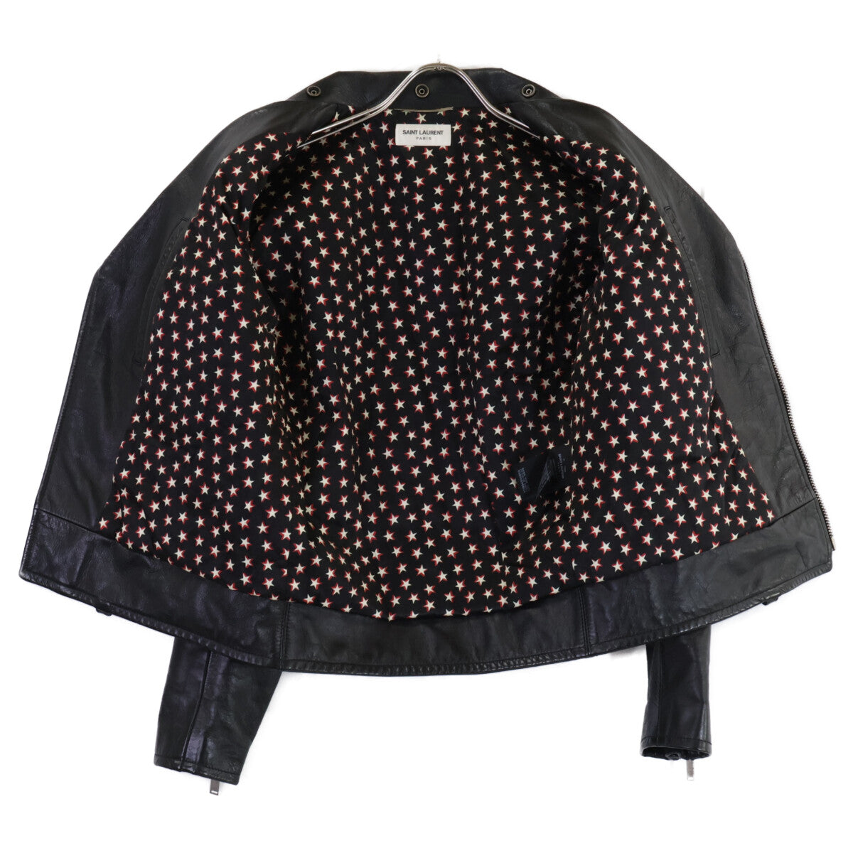 SAINT LAURENT PARIS サンローランパリ 【美品/国内正規】560912 Y5RD2 カーフスキン モーターサイクルジャケット/ダブルライダースジャケット ジャケット