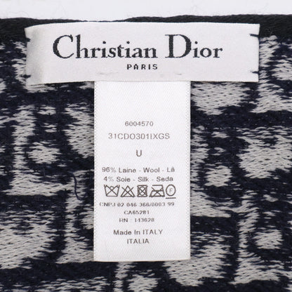 Christian Dior クリスチャンディオール 31CDO301XGS オブリーク ロゴ刺繍 ウール/シルク マフラー