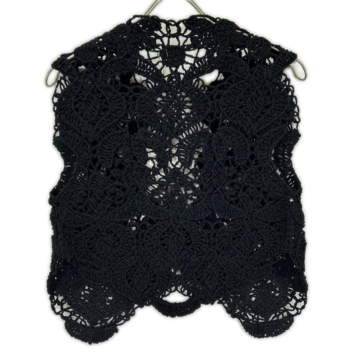VillD VillD 5952680 black linen knit lace gilet vest