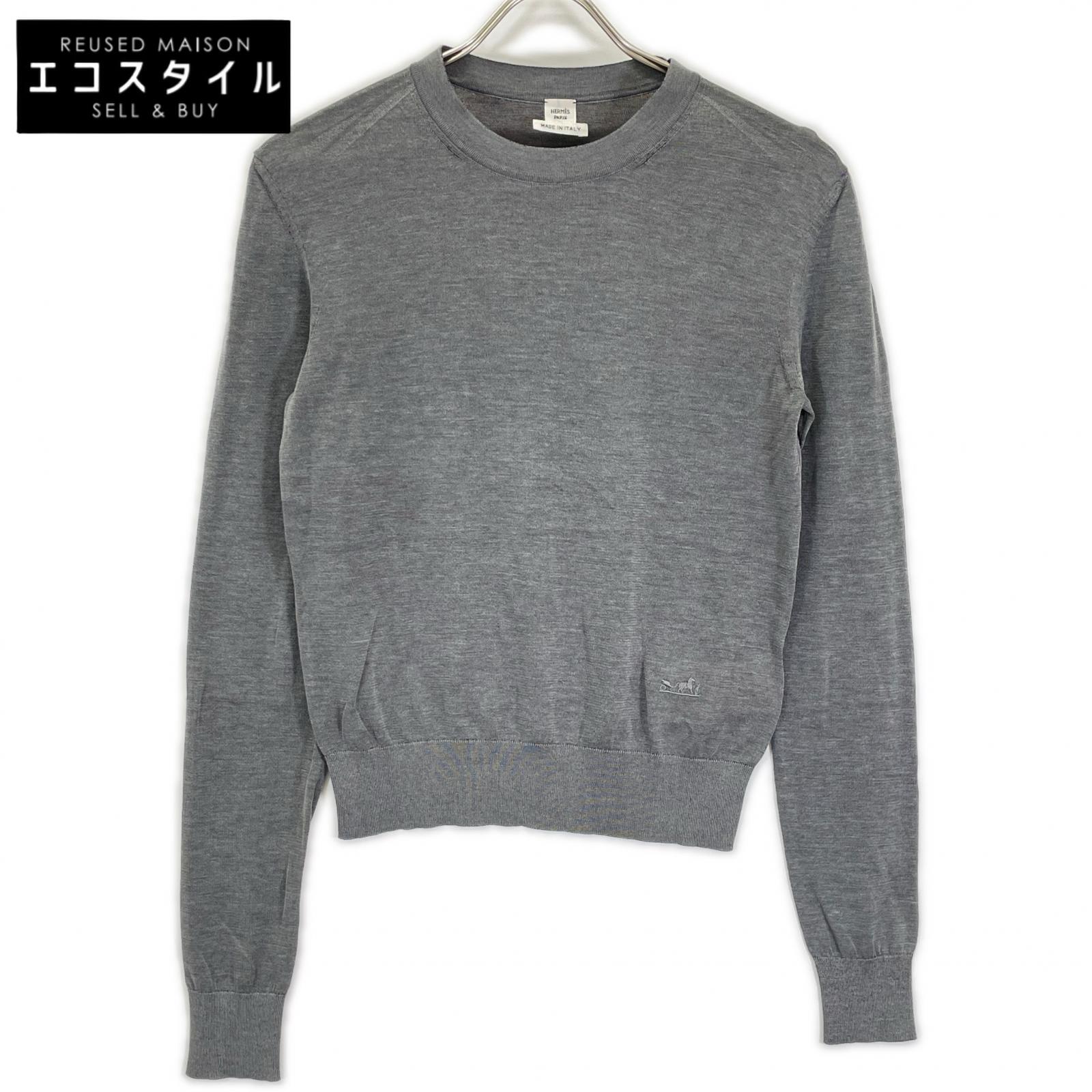 HERMES Hermès 5H2653DJ Calèche Cotton-silk high-gauge ribbed knit Tops